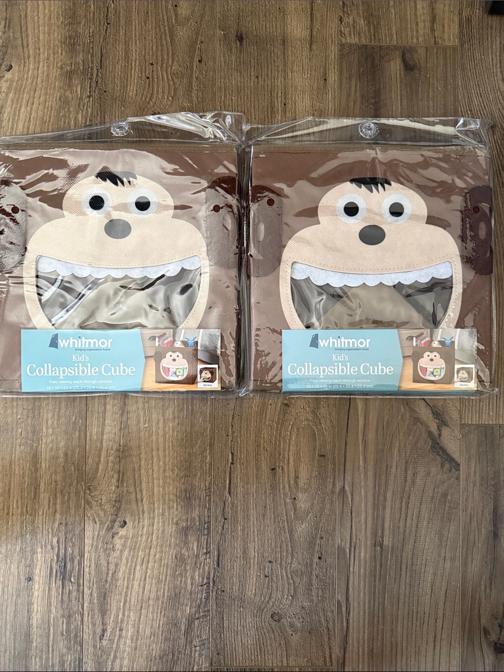 Whitmor Kids Brown Monkey Collapsible Storage Cube - Fun Toy Bin